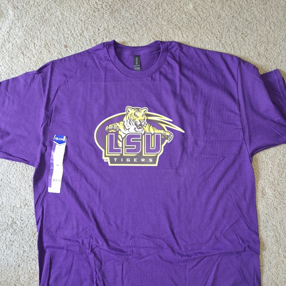LSU Tigers Gildan Purple Short Sleeve Tee Size XL